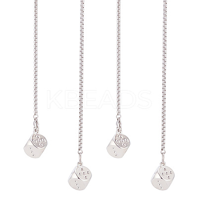 Alloy Hanging Dice with Dots Pendant Decorations HJEW-WH0043-68P-1