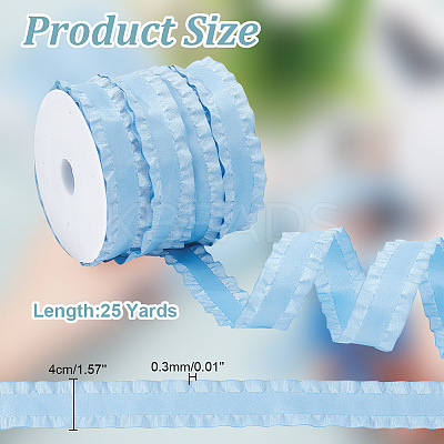 24.5~25 Yards Polyester Ruffled Ribbon SRIB-AR0001-11B-1