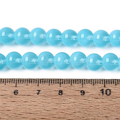 Transparent Glass Imitation Cat Eye Beads Strands GLAA-Q110-01B-06-1