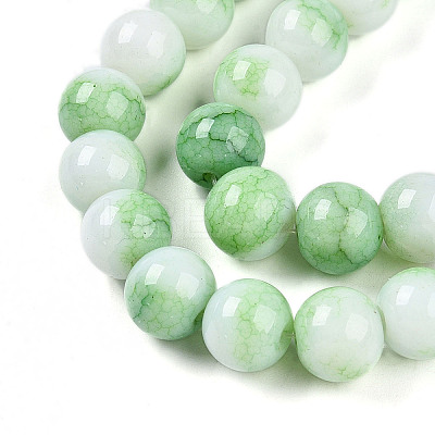 Ombre Effect Dyed Crackle Glass Beads X1-GLAA-T031-10mm-01L-1