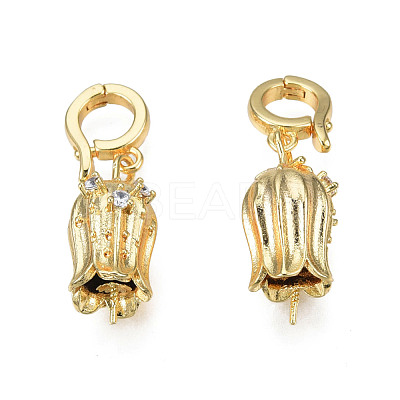 Brass Micro Pave Cubic Zirconia Peg Bails KK-N233-392-1