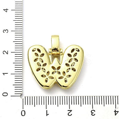 Brass Micro Pave Clear Cubic Zirconia Pendants KK-M279-01G-W-1
