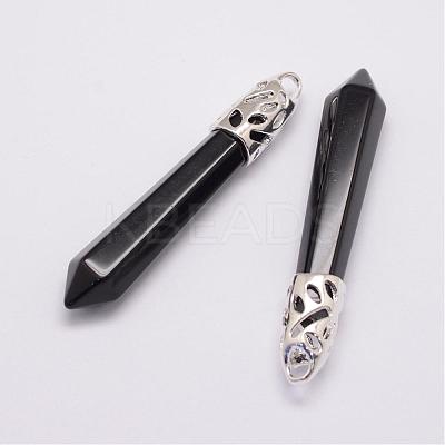 Natural Obsidian Big Pointed Pendants G-D860-C33-P-1