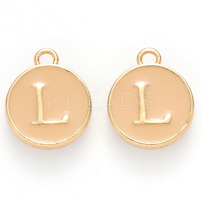 Golden Plated Alloy Enamel Charms X-ENAM-S118-06L-1