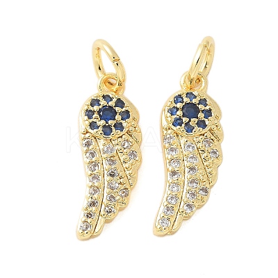 Brass Micro Pave Cubic Zirconia Pendants KK-U056-40G-1