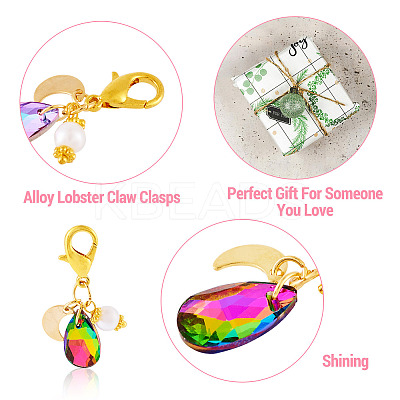Teardrop Glass Pendant Decoration PALLOY-TAC0128-1
