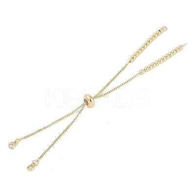 Rack Plating Brass Clear Cubic Zirconia Slider Bracelet Making LS-KK-H509-01G-1
