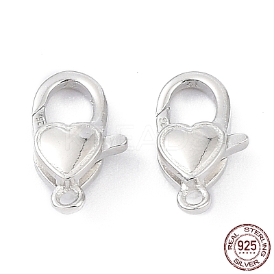 Anti-Tarnish Rhodium Plated 925 Sterling Silver Lobster Claw Clasps STER-K173-16P-1