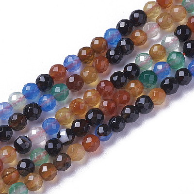Natural Dyed & Heated Multi-Color Agate Beads Strands G-F596-36-2mm-1
