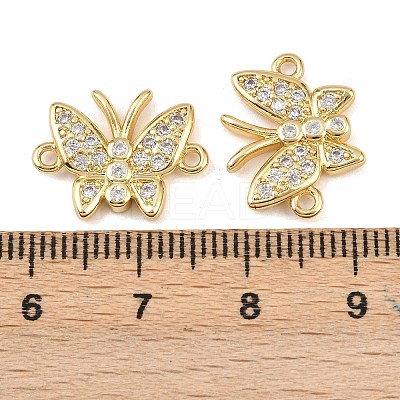 Brass Pave Cubic Zirconia Connector Charms KK-L251-15G-1