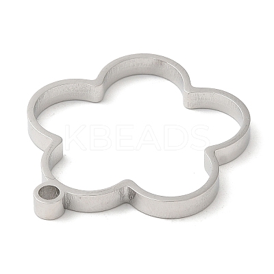 Non-Tarnish 304 Stainless Steel Open Back Bezel Flower Pendants STAS-Z040-13P-1