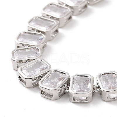 Clear Cubic Zirconia Tennis Bracelet BJEW-E015-02P-1