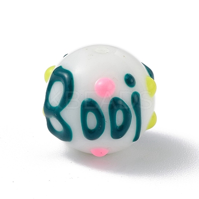 Opaque Painted Glass Beads LS-GLAA-B001-01F-1