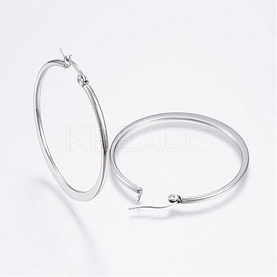 Tarnish Resistant 304 Stainless Steel Big Hoop Earrings EJEW-F105-19P-1