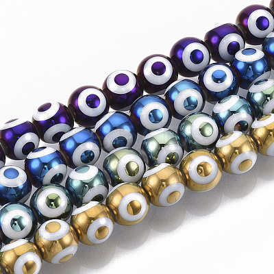 Electroplate Glass Beads Strands EGLA-T012-02-1