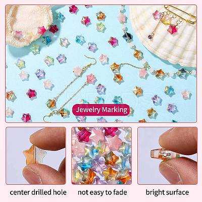 100Pcs Gradient Color Handmade Lampwork Beads DIY-SZ0010-51E-1