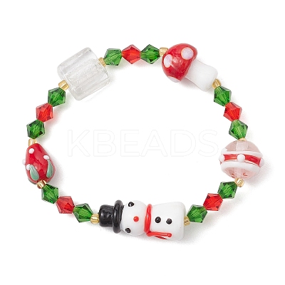 Bicone K9 Glass Beaded Stretch Bracelets BJEW-MZ00194-1