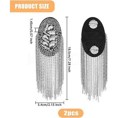 2Pcs Detachable Iron Tassel Epaulettes FIND-FH0005-44P-1
