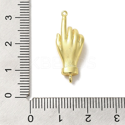 Brass Micro Pave Clear Cubic Zirconia Palm Connector Charms KK-C072-13G-1