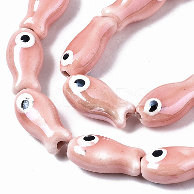 Handmade Porcelain Ceramic Beads Strands PORC-T006-03I-1