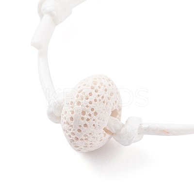 Natural Lava Rock Beaded Cord Bracelet BJEW-JB07681-01-1