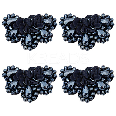 4Pcs Glass Rhinestone Sew on Ornament Accessories FIND-CP0001-09-1