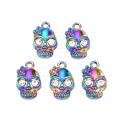 Rainbow Color Alloy Pendant Rhinestone Settings PALLOY-T054-156-1