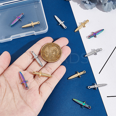 12Pcs 3 Colors Ion Plating(IP) 304 Stainless Steel Pendants STAS-UN0045-87-1