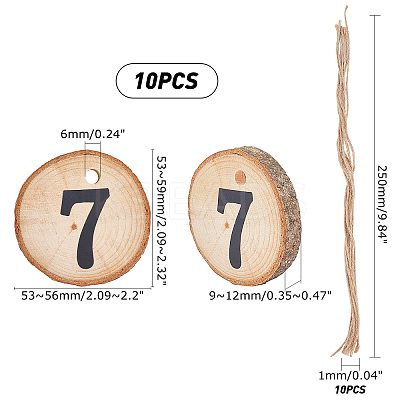 Natural Wood Hanging Pendant Decorations HJEW-WH0021-12-1