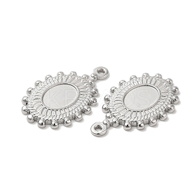 Non-Tarnish 304 Stainless Steel Pendant Cabochon Settings STAS-H214-11P-1
