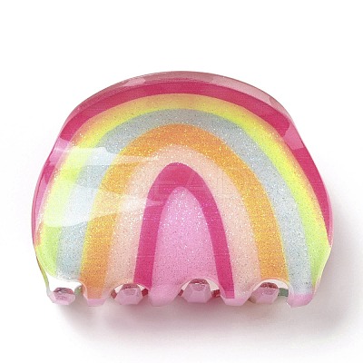 Rainbow Shaped Acrylic Claw Hair Clips PHAR-G004-07-1