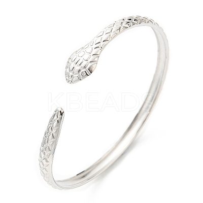 Non-Tarnish 304 Stainless Steel Snake Cuff Bangle BJEW-F456-01P-1