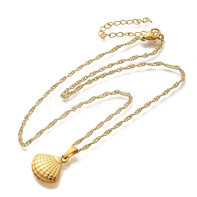 Summer Beach 304 Stainless Steel Pendant Rope Chain Necklaces for Women LS-STAS-Z108-01G-02-1