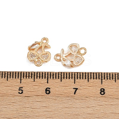 Brass Pave Clear Cubic Zirconia Fruit Connector Charms KK-C115-02B-G-1
