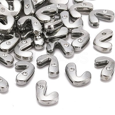 Letter Slider Beads for Watch Band Bracelet Making X-ALRI-O012-L-NR-1