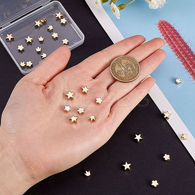 30Pcs 3 Style Brass Beads KK-SZ0001-54-1