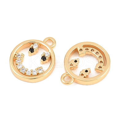 Brass Micro Pave Cubic Zirconia Charms KK-A298-09G-1