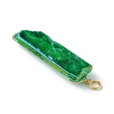 20Pcs Electroplated Natural Quartz Crystal Pendants PALLOY-AB00141-1