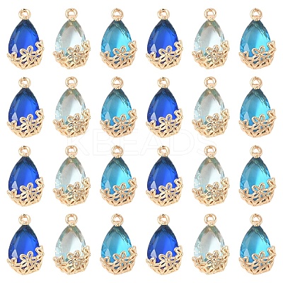 18Pcs 3 Colors Transparent Glass Pendants GLAA-YW0004-52B-1