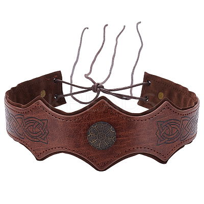 PU Leather & Alloy Headbands Hair Accessories for Women Girls OHAR-WH20009-02B-02-1