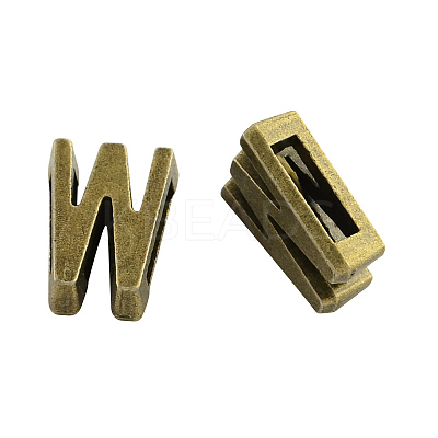 Tibetan Style Alloy Letter Slide Charms TIBEB-Q055-23AB-NR-1