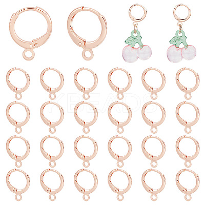 50Pcs Brass Huggie Hoop Earring Findings KK-PH0005-25-1