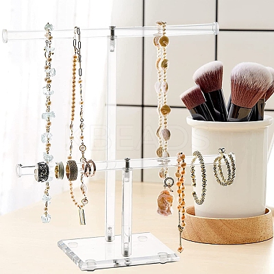 2 T Bar Acrylic Jewelry Display Rack PW-WG21989-01-1