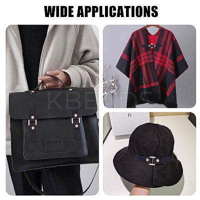 6Pcs PU Leather & Alloy Side Clip Detachable Purse Suspension Clasps for Bag Strap Making FIND-CA0010-42-1