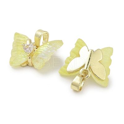 Real 18K Gold Plated Rack Plating Brass Micro Pave Cubic Zirconia Pendants KK-R161-06G-08-1