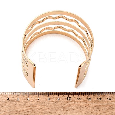 Wave Iron Cuff Bangles for Women BJEW-G741-04KCG-1