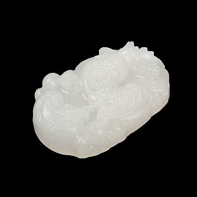 Natural White Jade Carved Pendants G-S384-01J-1