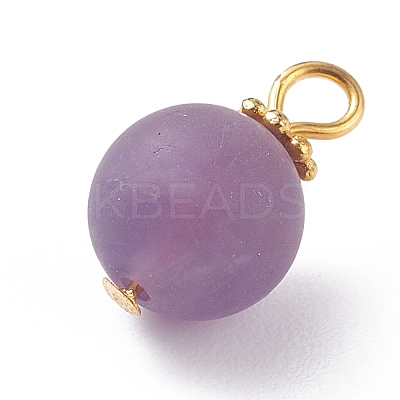 Frosted Natural & Synthetic Gemstone Charms PALLOY-JF01386-1