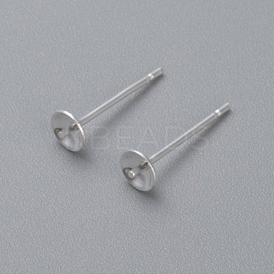 304 Stainless Steel Stud Earring Findings STAS-H436-25S-6mm-1