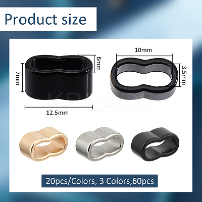 60Pcs 3 Colors Zinc Alloy Slide Charms FIND-DC0004-95-1